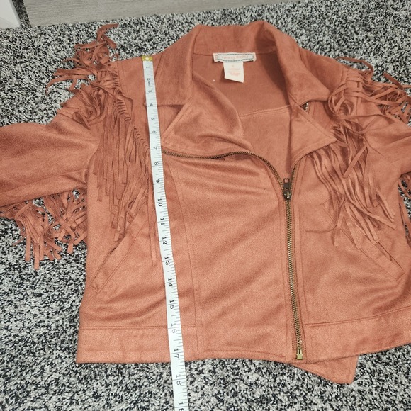 Flying Tomato Bohemian Hippie Suede Jacket Sz S Tassels Fringe Western Nashville - Picture 3 of 5